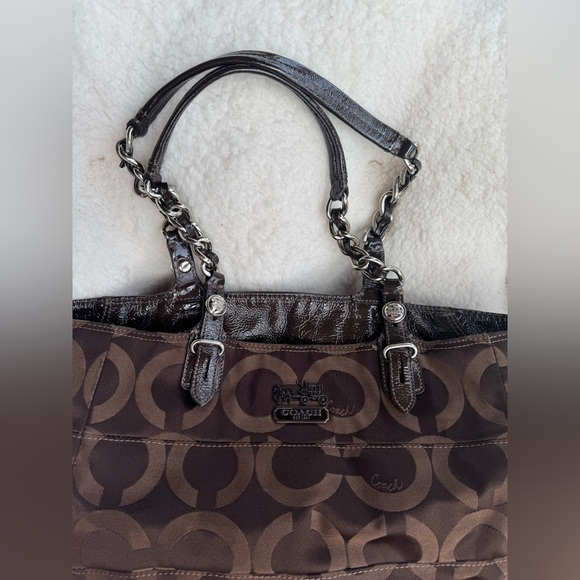 Vintage Design Coach Madison Geometric brown bag Nr.14133 - Picture 2 of 13